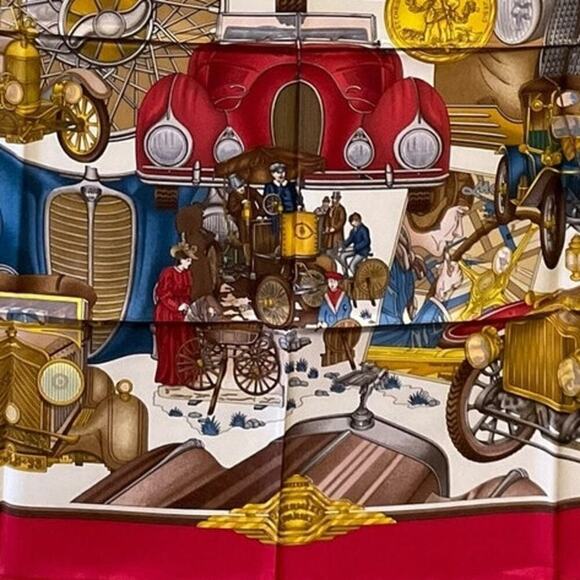 Hermes Rare Vintage 90cm Silk Scarf Automobile Hermès by Joachim Metz New in Box - Picture 12 of 16